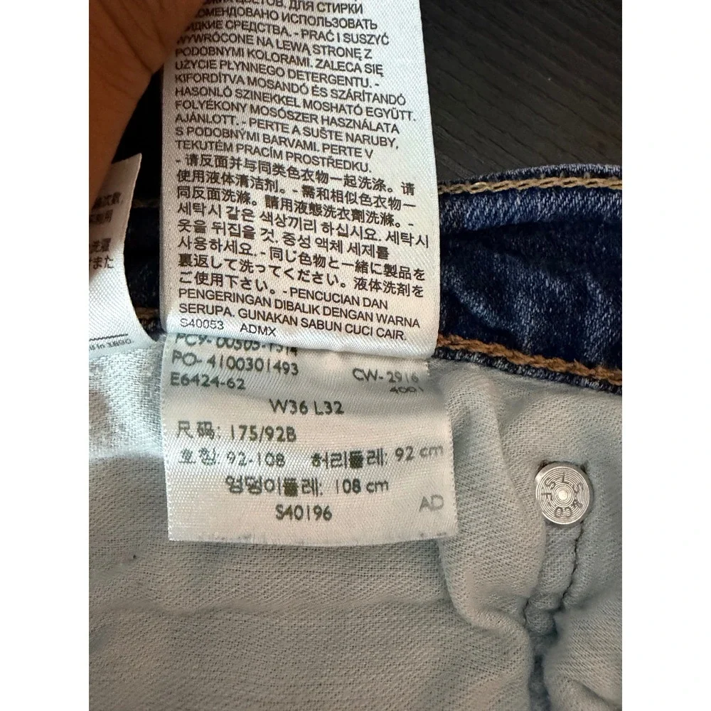 Levis 505 Regular Fit Straight Leg Mens Blue Jeans W36 L32 Medium Wash Denim